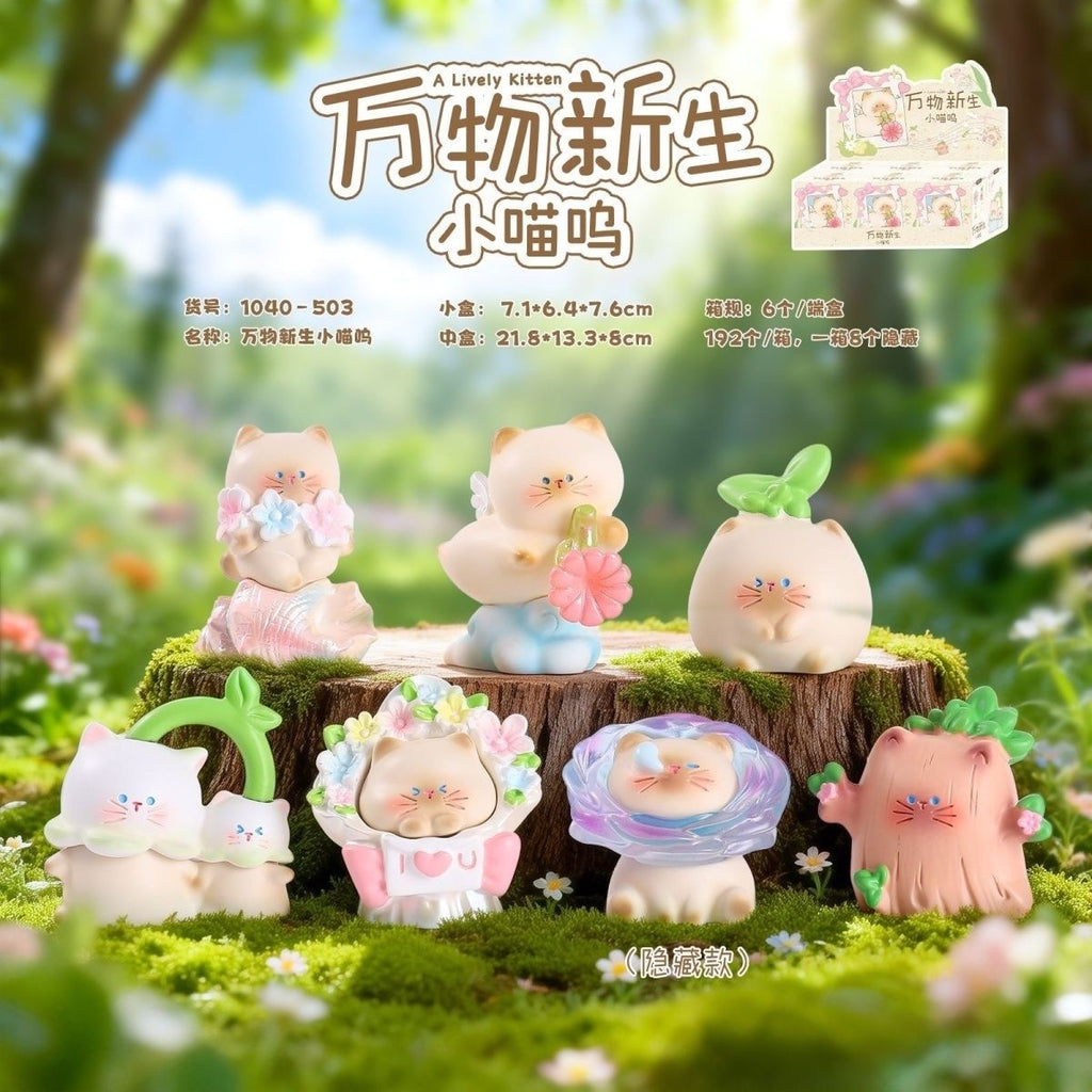 Wanwu Xinsheng Little Meow Blind Box Series – 6 Collectible Cat Figurines
