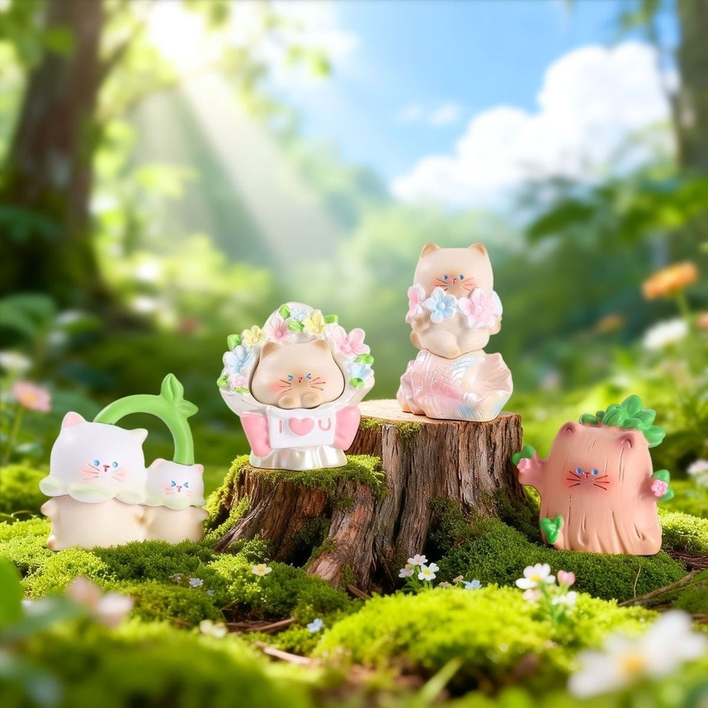 Wanwu Xinsheng Little Meow Blind Box Series – 6 Collectible Cat Figurines