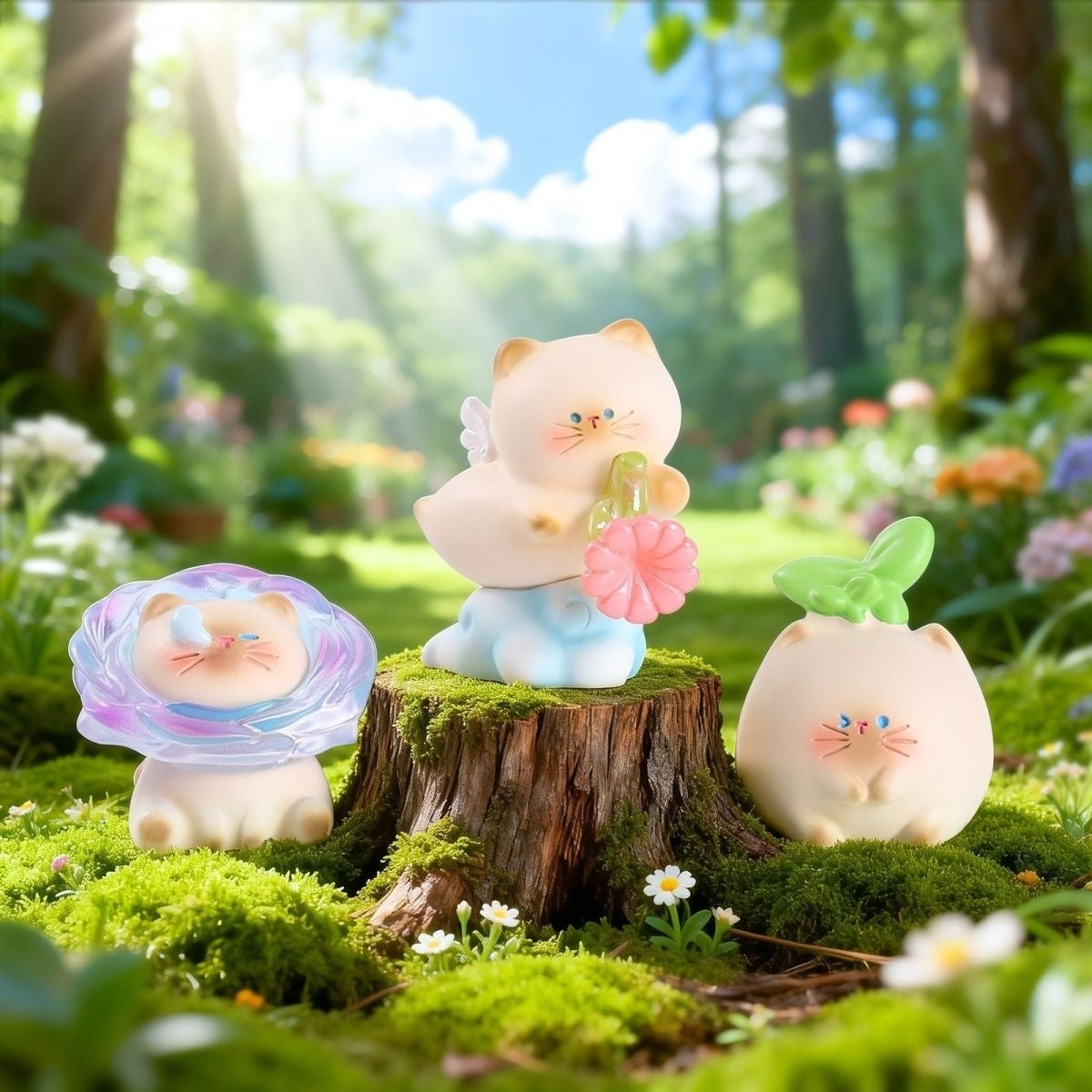 Wanwu Xinsheng Little Meow Blind Box Series – 6 Collectible Cat Figurines