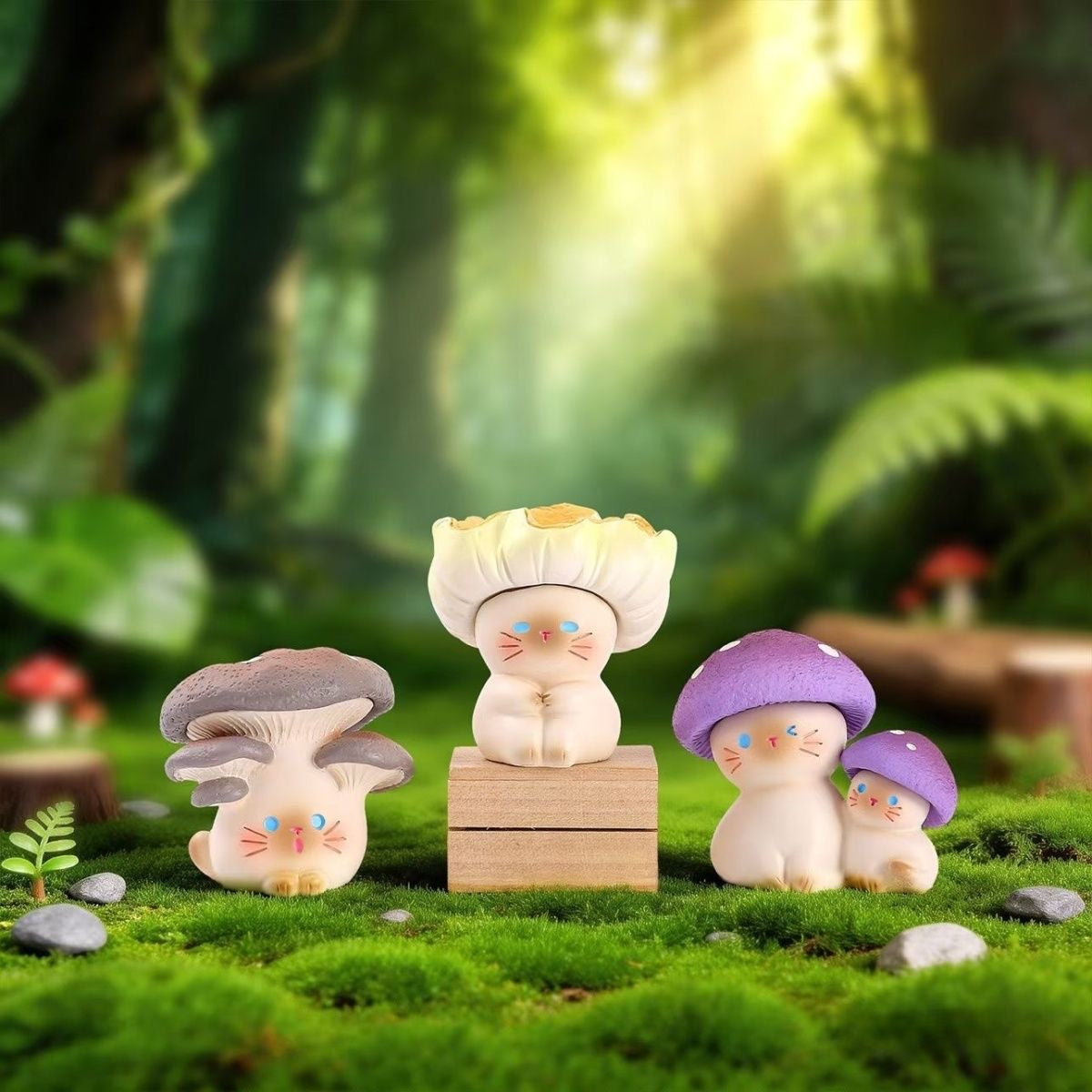 Mushroom Cat Fantasy Forest Series Blind Box – Collectible Figurines