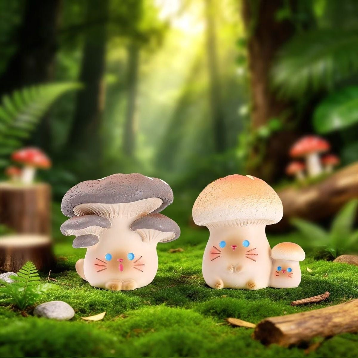 Mushroom Cat Fantasy Forest Series Blind Box – Collectible Figurines