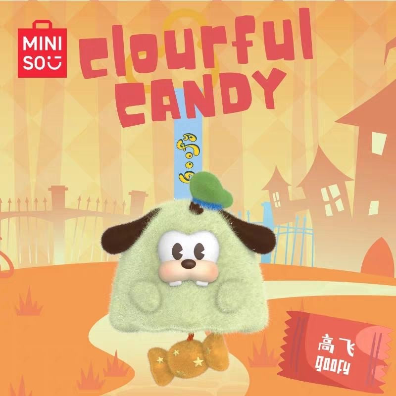 MINISO Disney Mickey & Friends Colorful Candy Series Vinyl Plush Keychain Blind Box – 6 Regular + 1 Hidden Edition Collectible Keychain Figures