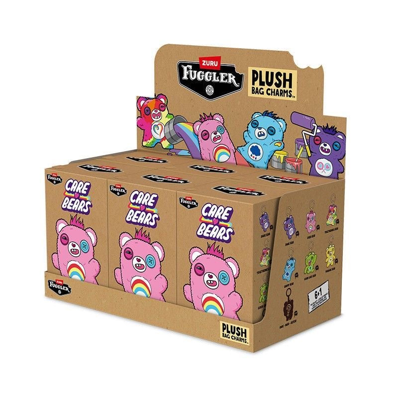 FUGGLER Care Bears Plush Keychain Blind Box – 6 Regular + 1 Hidden Edition Collectible Keychain Figures