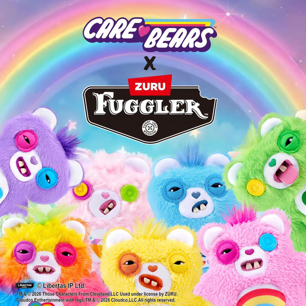 FUGGLER Care Bears Plush Keychain Blind Box – 6 Regular + 1 Hidden Edition Collectible Keychain Figures