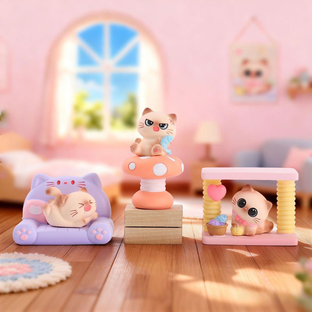 MEOWMEOWWORLD "My Meow Meow World" Series Blind Box – 6 Regular + 1 Hidden Edition Collectible Figures