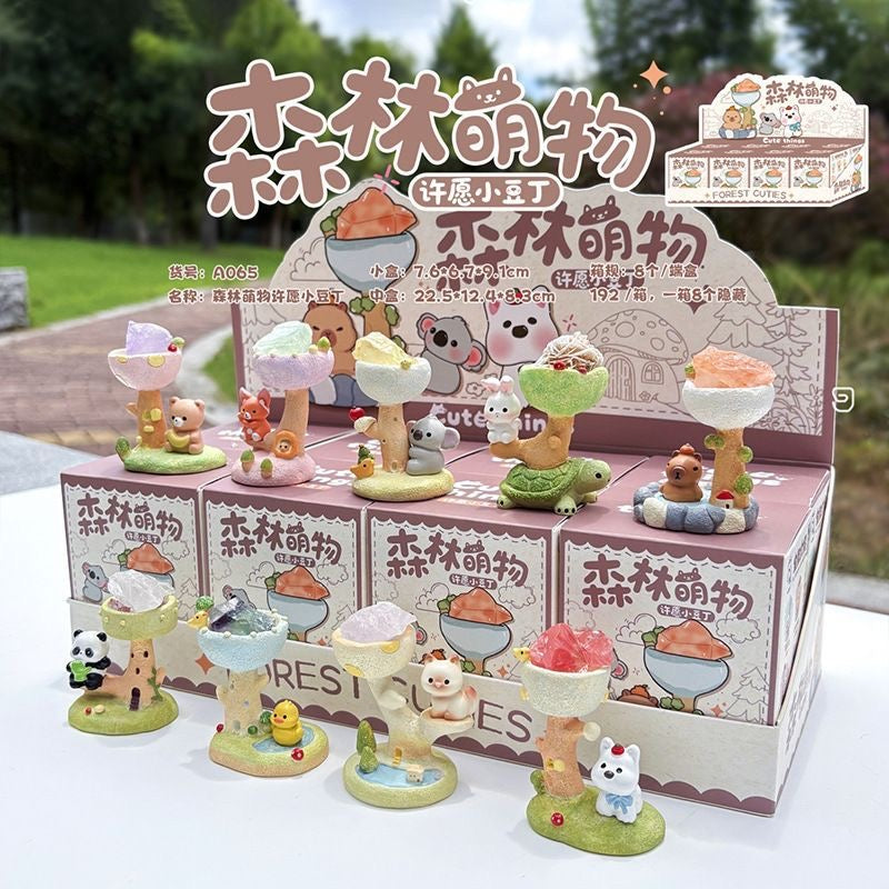 Forest Cute Things Wish Pebble Blind Box – 8 Regular + 1 Hidden Edition Collectible Crystal Figures
