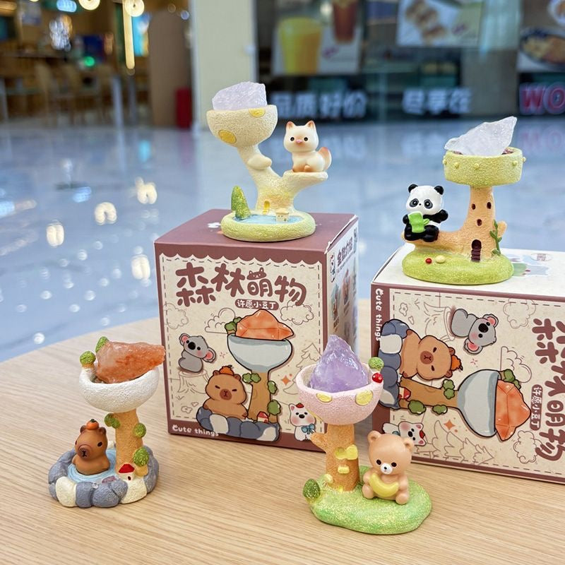 Forest Cute Things Wish Pebble Blind Box – 8 Regular + 1 Hidden Edition Collectible Crystal Figures