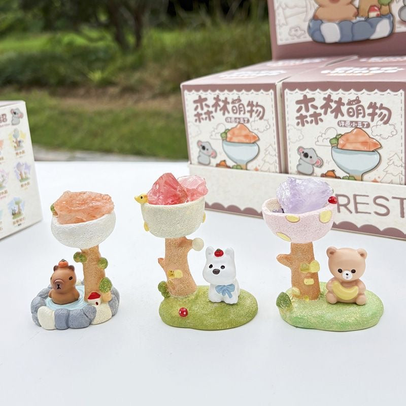 Forest Cute Things Wish Pebble Blind Box – 8 Regular + 1 Hidden Edition Collectible Crystal Figures