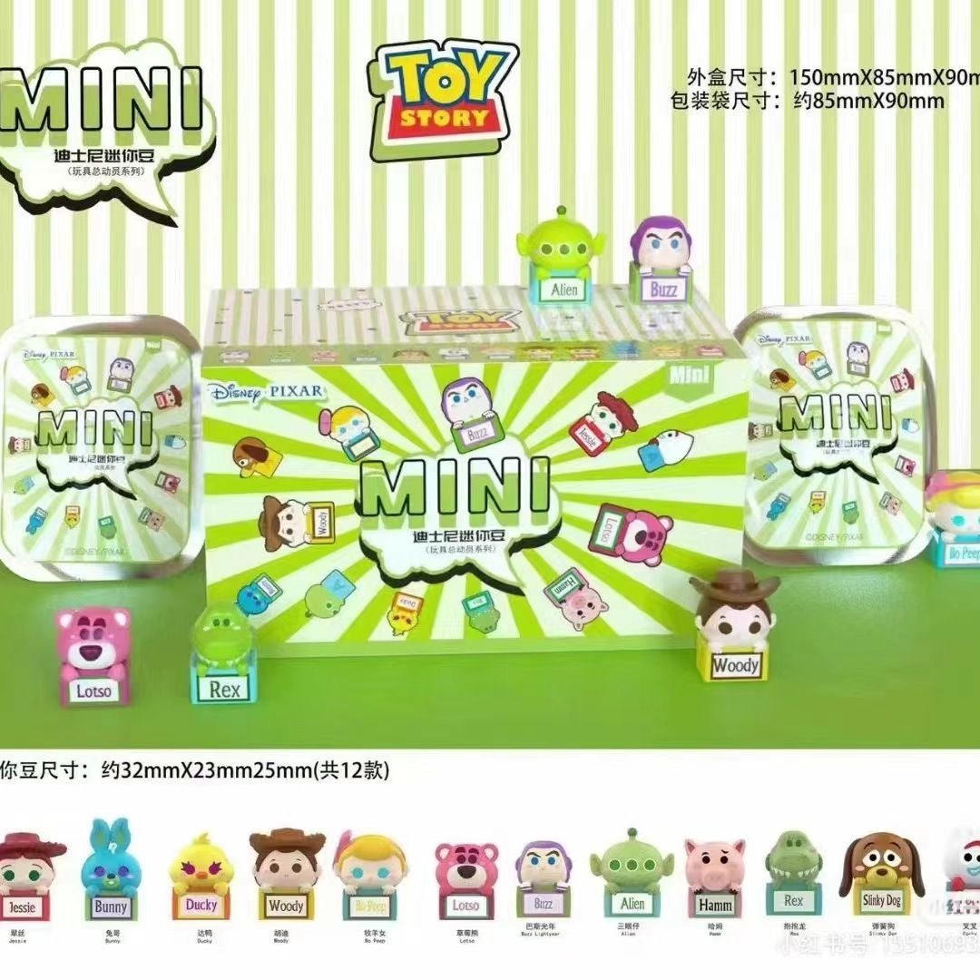Disney Mini Beans Toy Story Series Blind Bag – 12 Regular Designs Collectible Mini Figures
