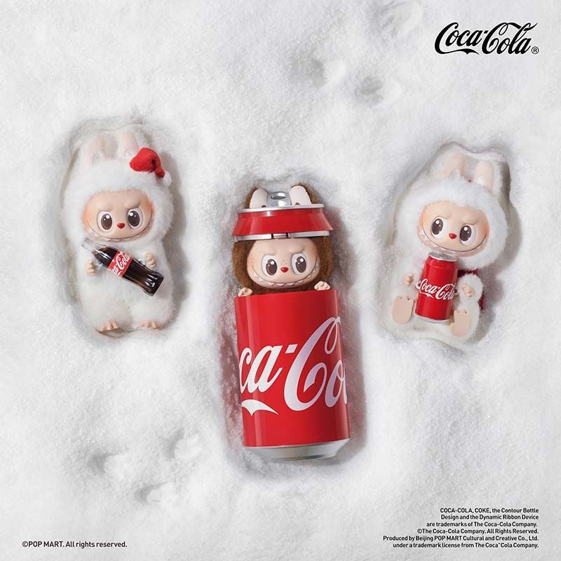 POP MART THE MONSTERS COCA-COLA SERIES Vinyl Face Plush Pendant Blind Box – 2 Regular + 1 Hidden Edition Collectible Keychain Figures