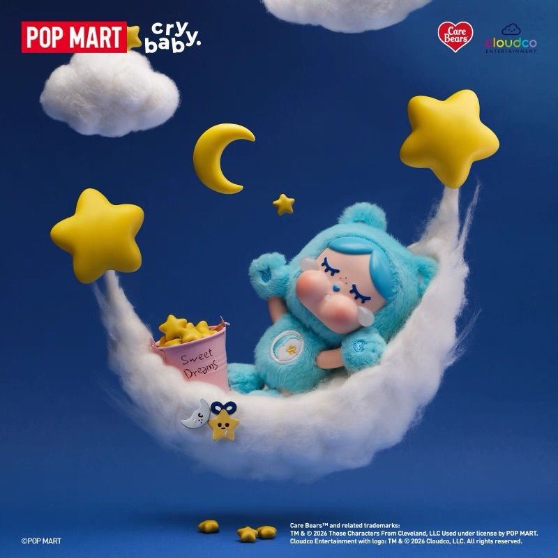 POP MART CRYBABY × Care Bears Series Vinyl Plush Pendant Blind Box – 9 Regular + 1 Hidden Edition Collectible Keychain Figures