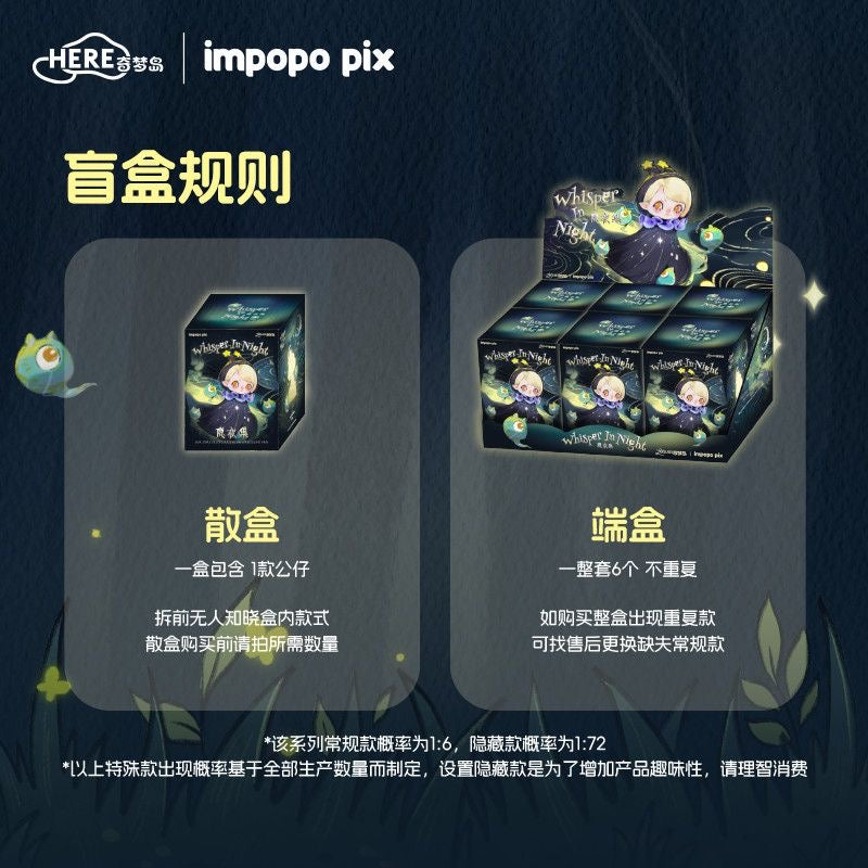 HERE Qimengdao impopo pix "Hidden Night Town" Series Blind Box
