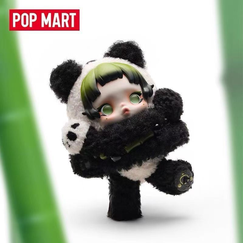 POP MART SKULLPANDA Lazy Panda Plush Pendant – Collectible Vinyl Plush Keychain Figure