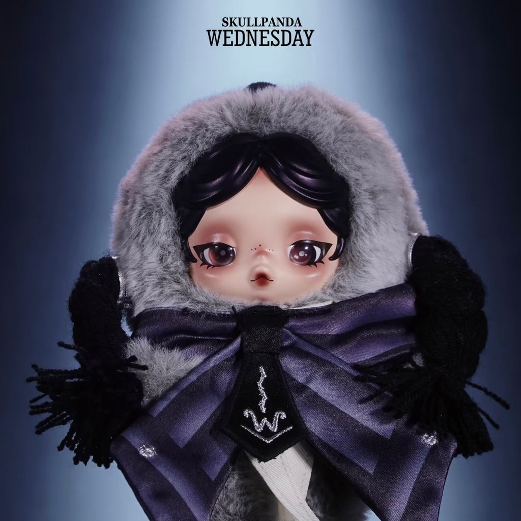 POP MART SKULLPANDA × Wednesday (Nevermore Academy Uniform Version) Plush Pendant Keychain