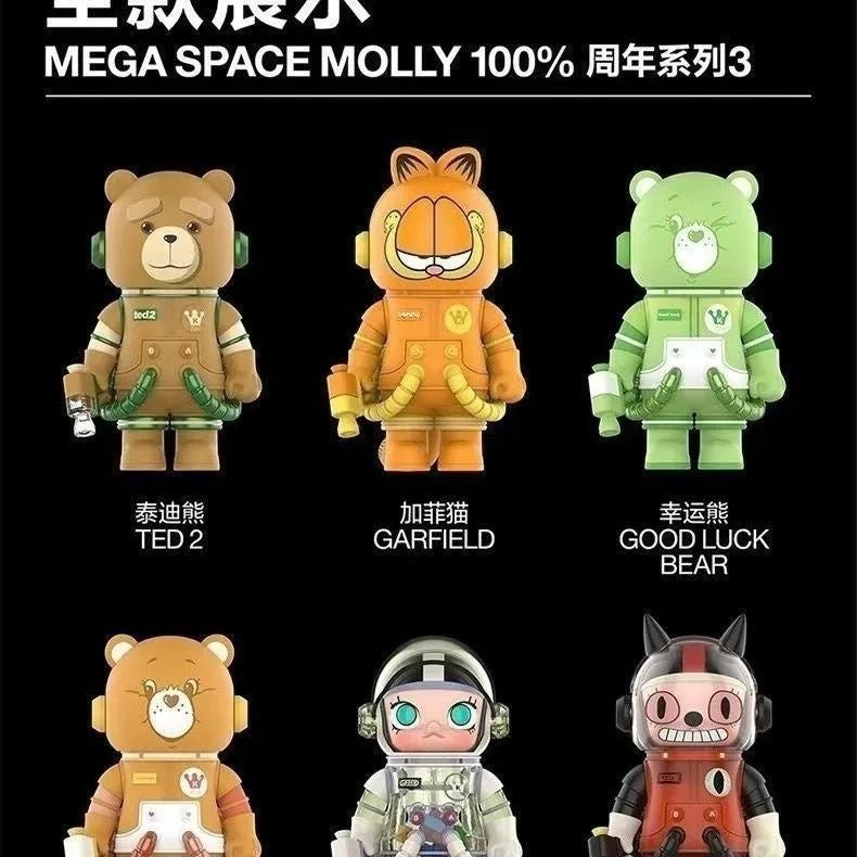POP MART MEGA SPACE MOLLY 100% Anniversary Series 3 Blind Box – 9 Regular + 3 Hidden Edition Collectible Figures
