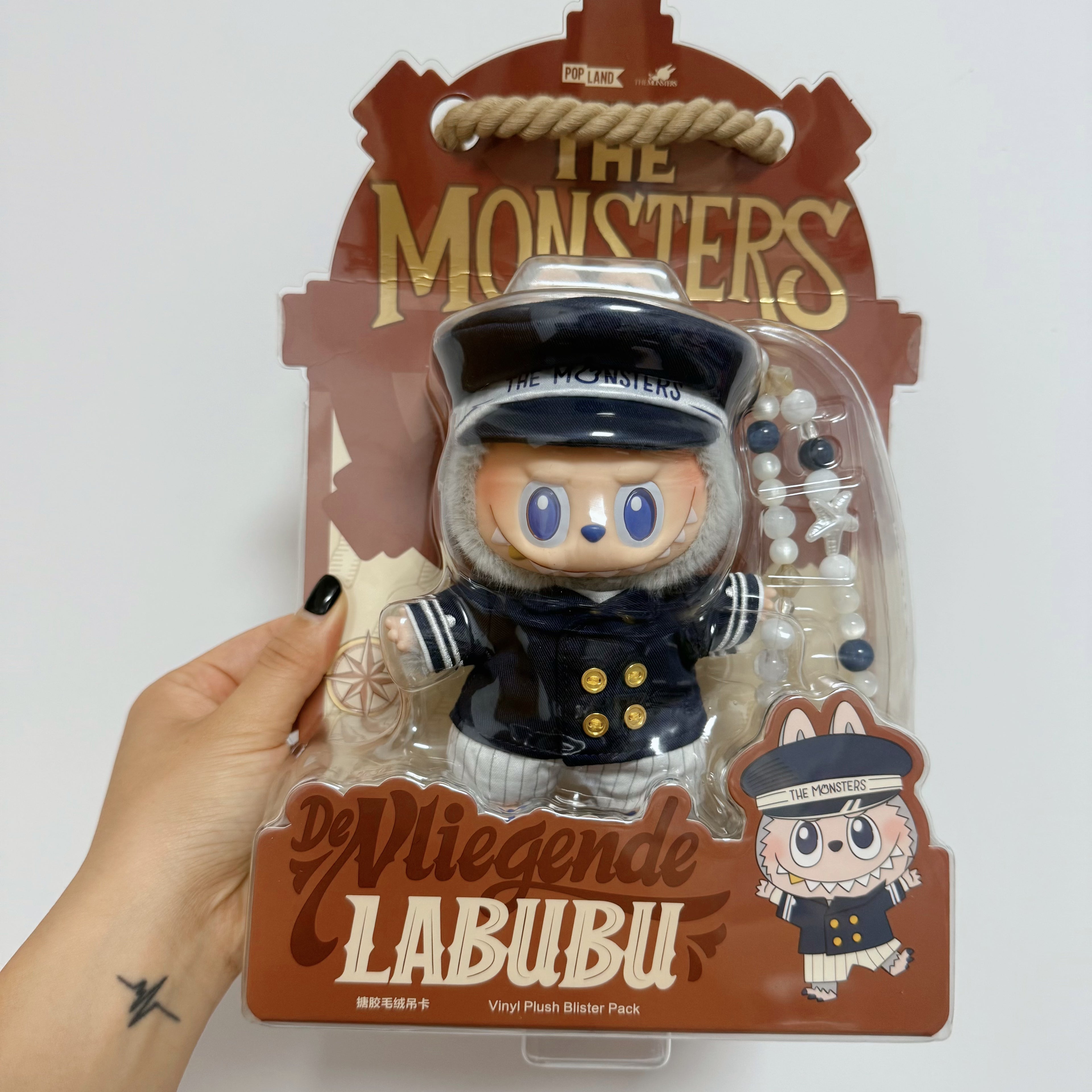 POP MART THE MONSTERS Flying LABUBU Series – LABUBU Captain Vinyl Plush Hanging Card